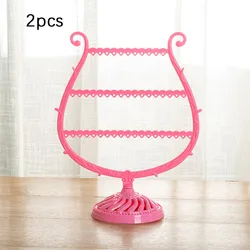 Elegant Wine Glass - Shaped Jewelry Display Stand - Perfect for Earrings, Bracelets, and Necklaces (Pink 2pcs)