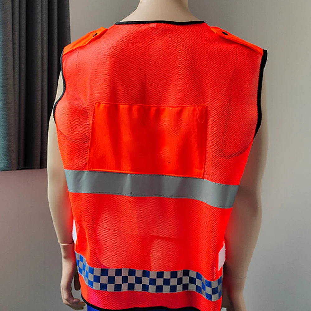 Reflective Safety Vest with Pockets and Zipper High Visibility Construction Vest Breathable Work for Men Women