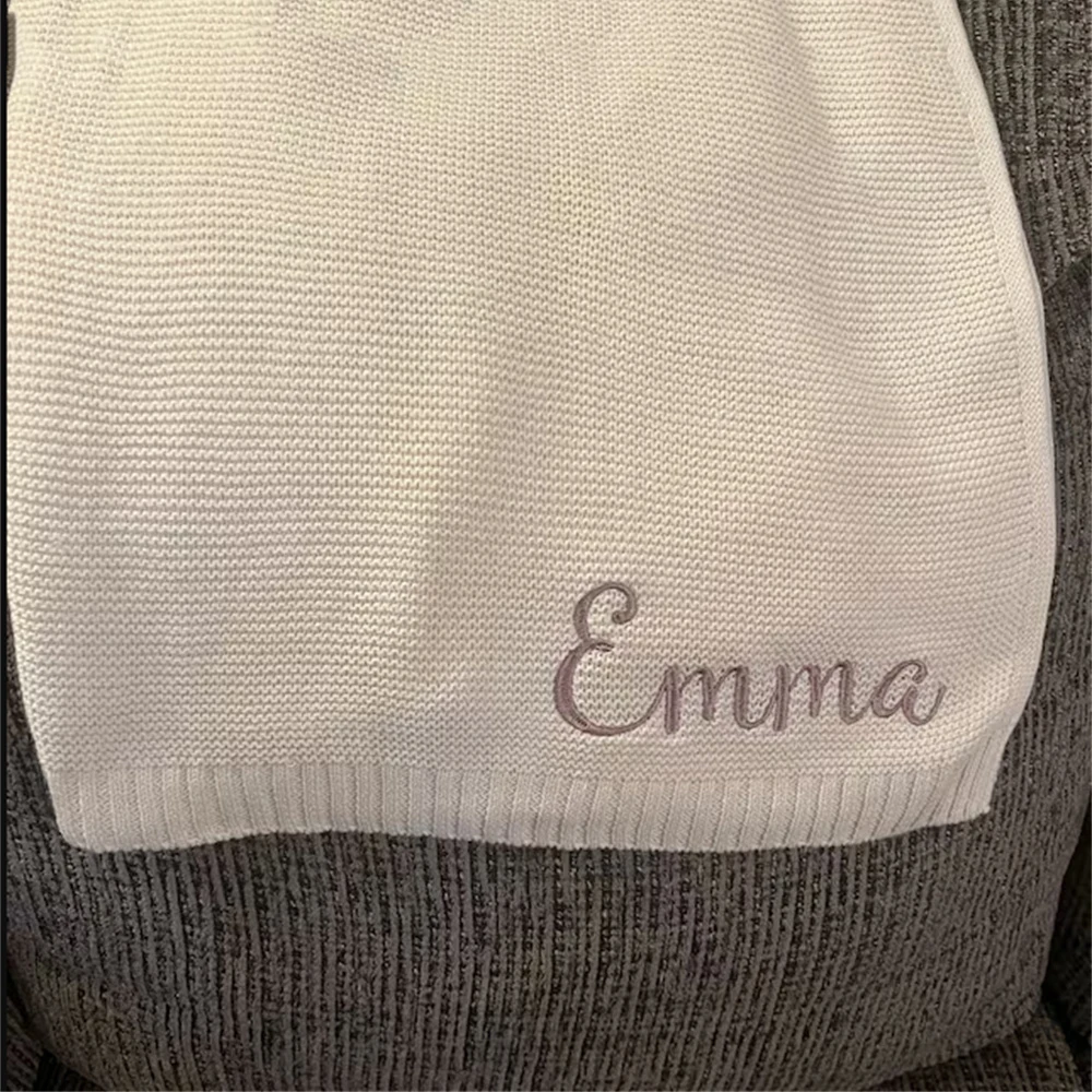 Personalized Embroidered Soft Cotton Baby Blanket – Ideal Newborn Gift
