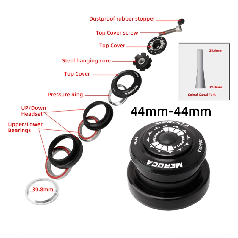 Roulement De Fourche Vélo 1"1/8 Non Fileté - Noir - Pour BMX Ou Moto - Neuf