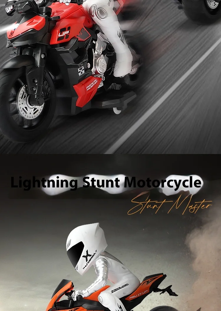 Motocicleta de control remoto, motocicleta todoterreno inteligente de aleación, juguete eléctrico, coche de carreras RC de alta velocidad, motocicleta acrobática a la deriva