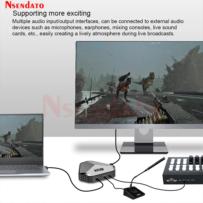 Ezcap368 GameDock Extreme Duo 4K p60 HDMI DP USB3.2 Video Audio Game Capture Grabber Card For VRR Pass-Through for PC Xbox PS5