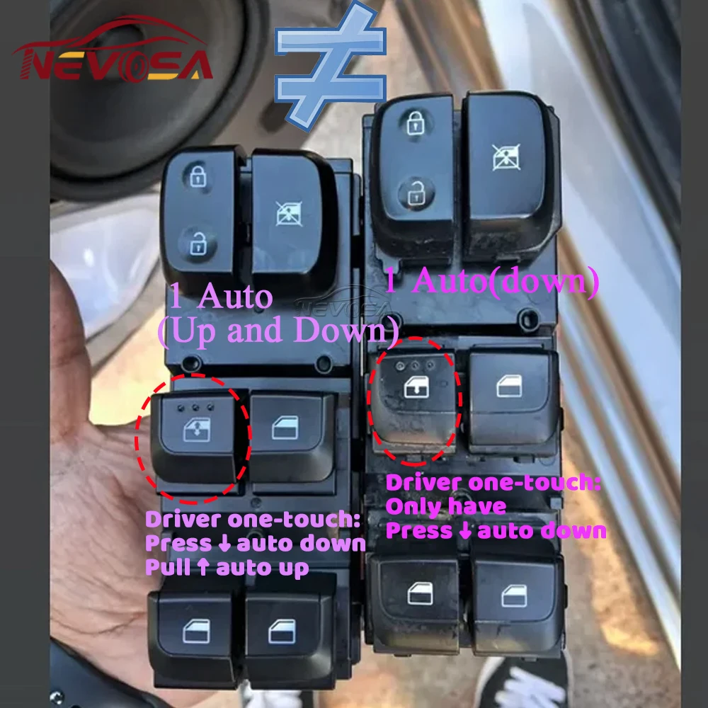 Auto Für Kia Rio 2018 2019 2020 2021 2022 Elektrische Fensterheber Control Schalter Taste Vorne Links Fahrer 93570-H9150 93570H9110 – Detail 4