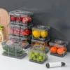 Vacuum Food Storage Container Transparent Fridge Organizer with Drain Net Large Capacity Food Dispenser for Kitchen Storage Box 3