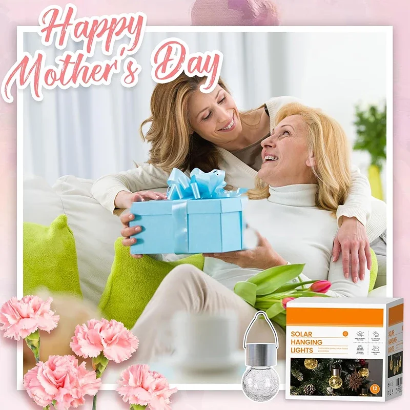 Solar Hanging Lights for Outdoors Cracked Glass, Waterproof for Outdoor, Garden, Christmas Decoration, Yard, Fence, Tree - Image 6