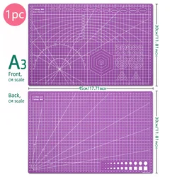 Large A3 Double - Sided PVC Cutting Mat for Sewing, Quilting, and Craft Projects (Purple)