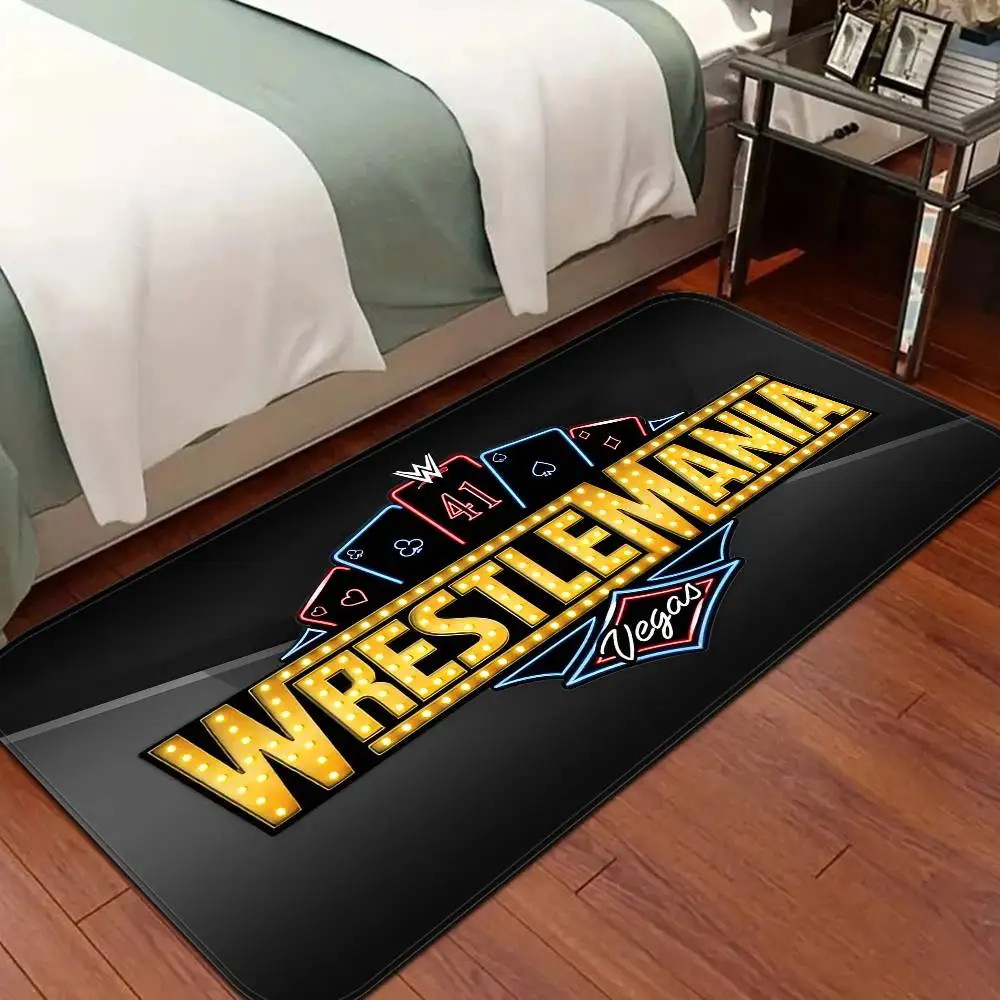W-WWE W-WrestleMania 도어 매트 어린이 방 침실 장식 발코니 미끄럼 방지 도어매트 거실 도어매트 지역 러그