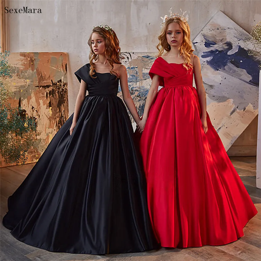 

Пышные тюлевые платья принцессы для Первого Причастия платье с жемчугом на талии с цветами для девочек платье для подростков на свадьбу веч...