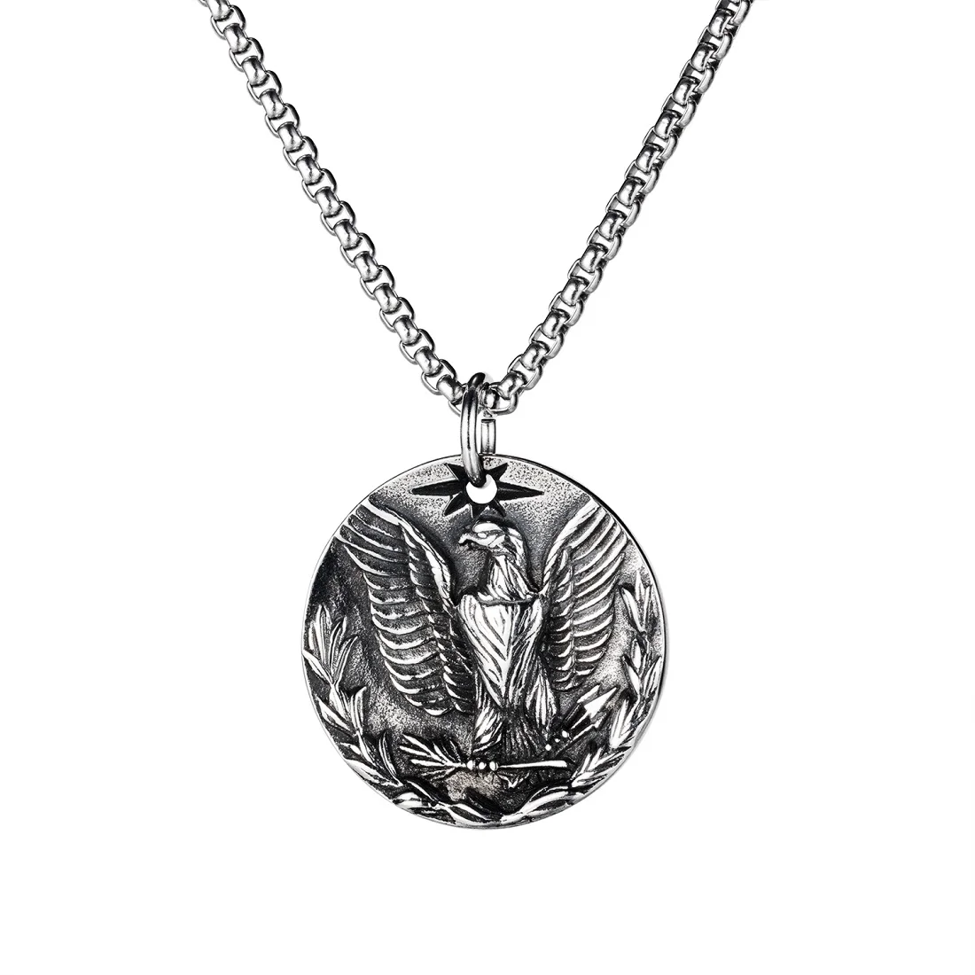 

DARHSEN 55cm Fashion Punk Jewelry Male Men Animal Birds Eagle Necklaces Pendants Stainless Steel Box Chain Party Gift