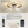 2 in 1 Modern Smart Ceiling Fan Bedroom Ceiling Fan With Light And Control Living Room Restaurant Decor Dimmable LED Ceiling Fan 2
