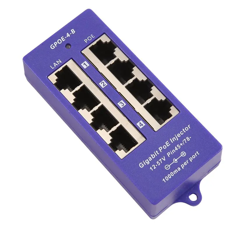 핫세일 48V 또는 24V 기가비트 패시브 PoE 인젝터 4포트 1000Mbps PoE 모듈 (보안 IP 카메라, 와이파이 액세스 포인트, UBNT, Easy용)