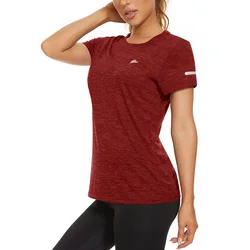 Women's Quick Dry Athletic Short Sleeve T-Shirt - CN M (US S) (Dark Orange)