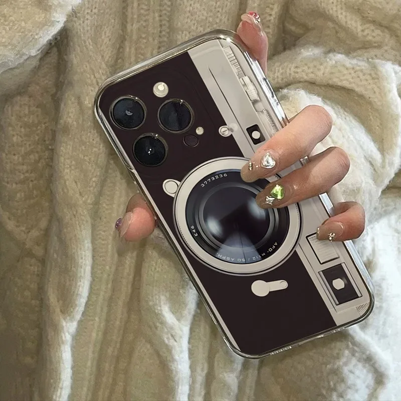 Vintage Radio Camera Design Fashion Phone Case - Clear TPU Cover