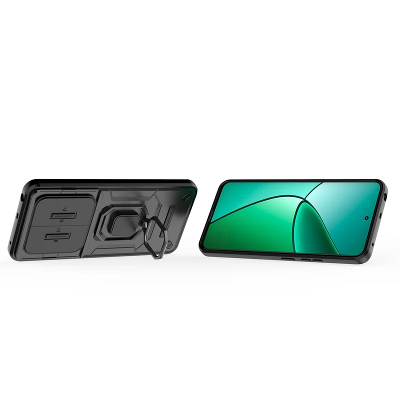 Sleek 5G Slide Camera Armor Phone Case with Ring Car Holder & Back Cover