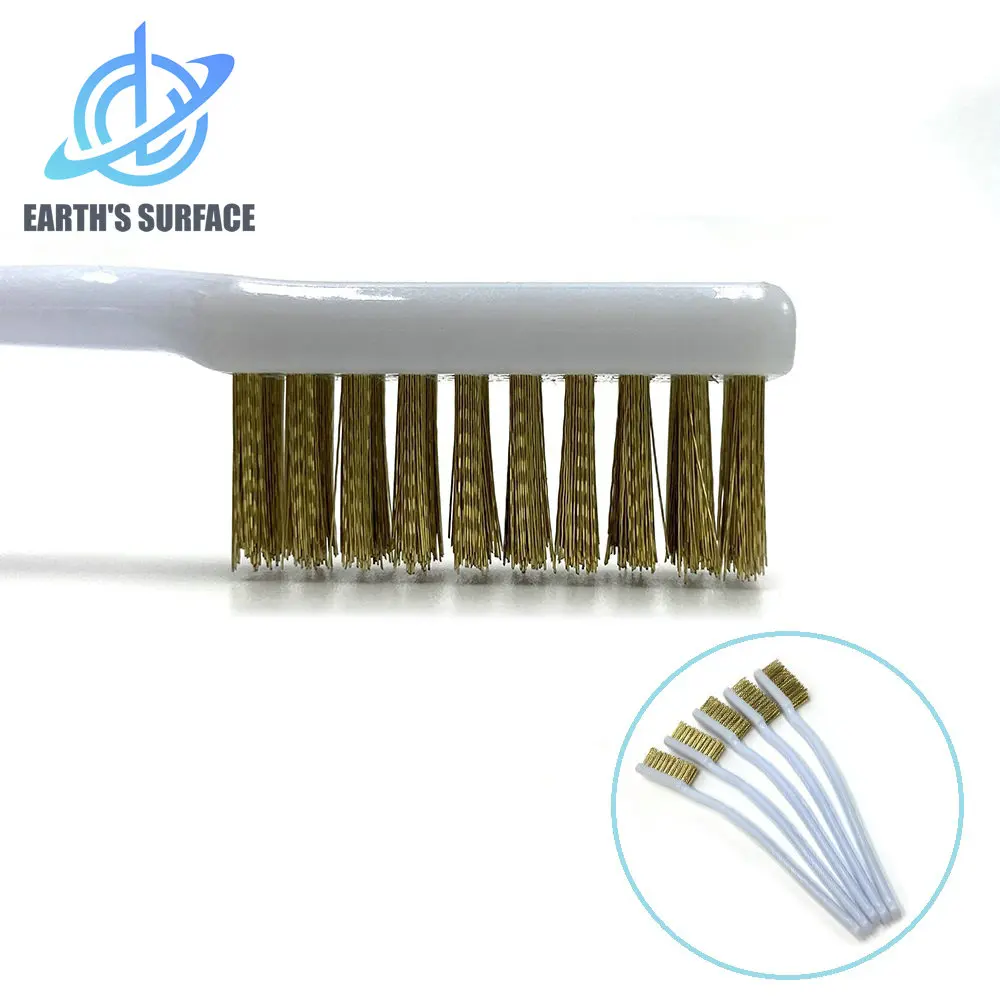 DB-3D Printer Parts 5Pcs/lot 175mm Brass Wire Brush Mini Paint Rust Remover Steel Wire Brushes Industrial Metal Cleaning Brush