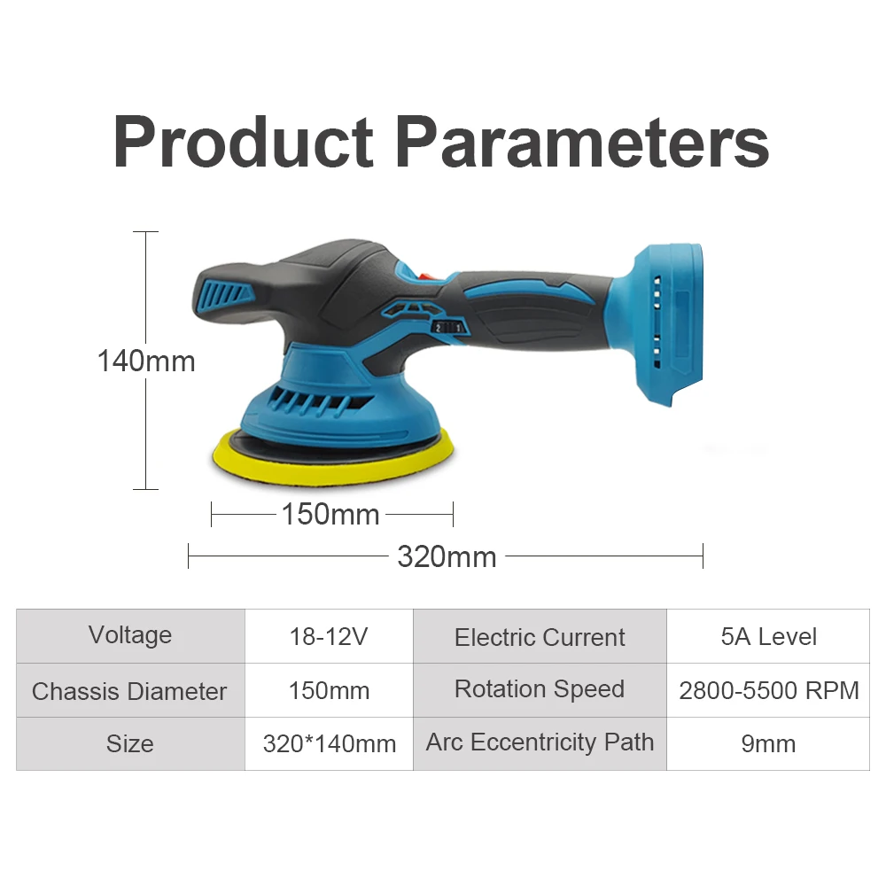 Cordless Car Polisher 6 Gears Electric Auto Polishing Cleaning Metal Waxing Wood Sanding Rust Removal Tool For Makita Battery car polisher cordless car polisher electric polisher