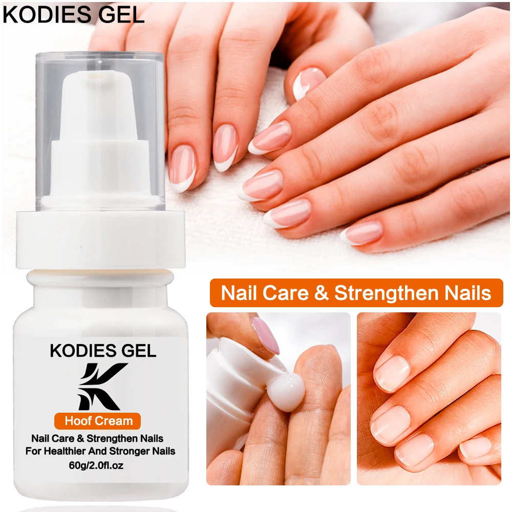 KODIES GEL Hoof Cream Nail Strengthener for Damaged Nails Moisturizing Hand Care 60g Protects Cuticles Manicure