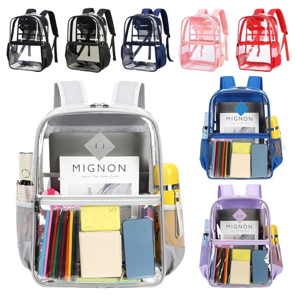 

Прозрачный рюкзак из ПВХ, новый водонепроницаемый дорожный прозрачный рюкзак для девочек и мальчиков, Повседневный милый прозрачный рюкзак