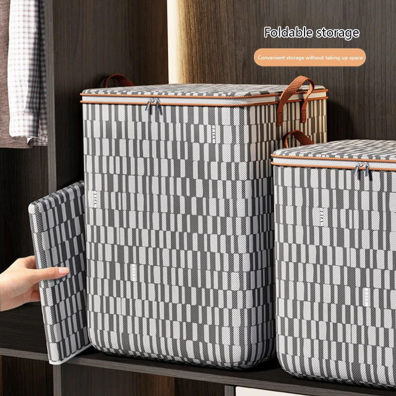 Quilt Organizer Storage Bag With Handle Clothes Quilt Luggage Moisture-Proof Storage Bag With Lids Large Capacity Organizer Box storage mesh bag