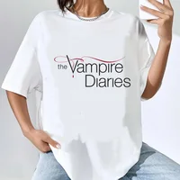 the Vampire Diaries tshirt female 2000s Y2k Punk Retro Colorful kawaii t shirt 80s Digital women Grunge streetwear harajuku 1