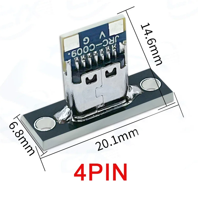 Type C Connector 10 Pcs USB 3.1 Type C Sockets With Screw Mounting Plate 2-pin 4-pin Female Connector Jacks Charging Port Forward And Reverse
