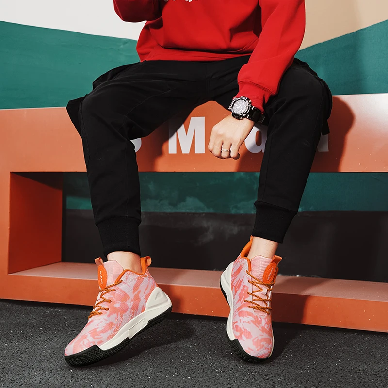 Men's basketball shoes lace-up sneakers, men's retro basketball shoes, breathable fashion men's sneakers walking shoes