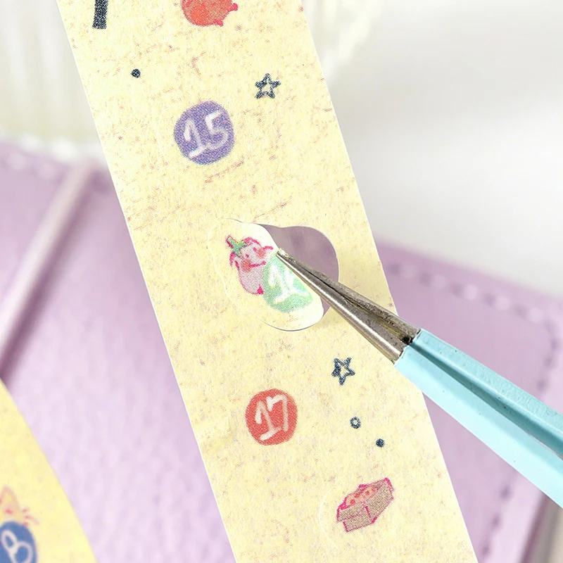 티안지 20mm * 3m 티백 다이어리 시리즈 귀여운 디저트 반짝이 모래 와시 테이프 DIY 스크랩북 미적 마스킹 테이프