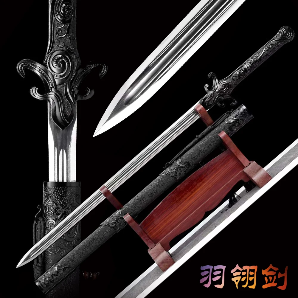 

Fantastic Sword, Real Steel Blade,Chinese Swords, Wooden Sheath, Zinc Alloy Fittings -4 Colors to Choice-New Arrival