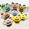 1pcs Cartoon Animal Bee Silicone Teether Baby Rodent Teeth Care DIY Silicone Bead Nipple Chain Chew Toy 2