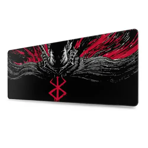 Black White Anime Mouse Pad Guts sword in berserk Gamer Mouse Mat Computer gaming Accessories Keyboard Laptop mouse Desk pad - Image 2