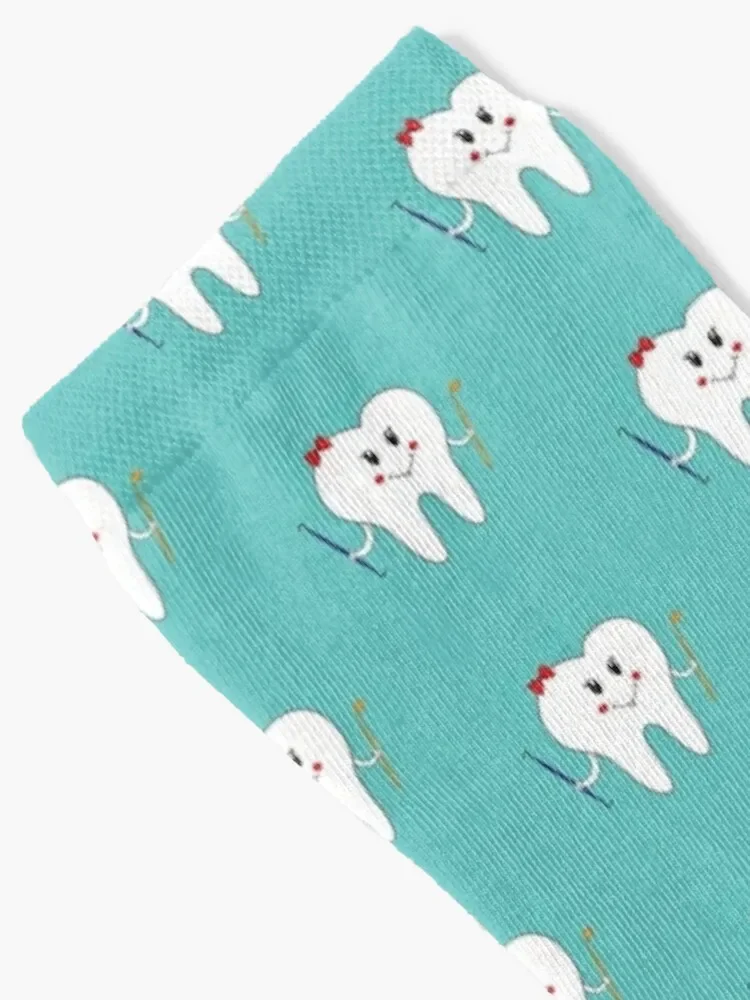 Cartoon tooth with dentist tool Socks sports and leisure fashionable essential Socks Man Women's