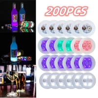 1-200PCS LED Coaster Lights Colorful Glowing Wine Bottle  Stickers Bar Wedding Party Lighting Glowing Wine Bottle 1