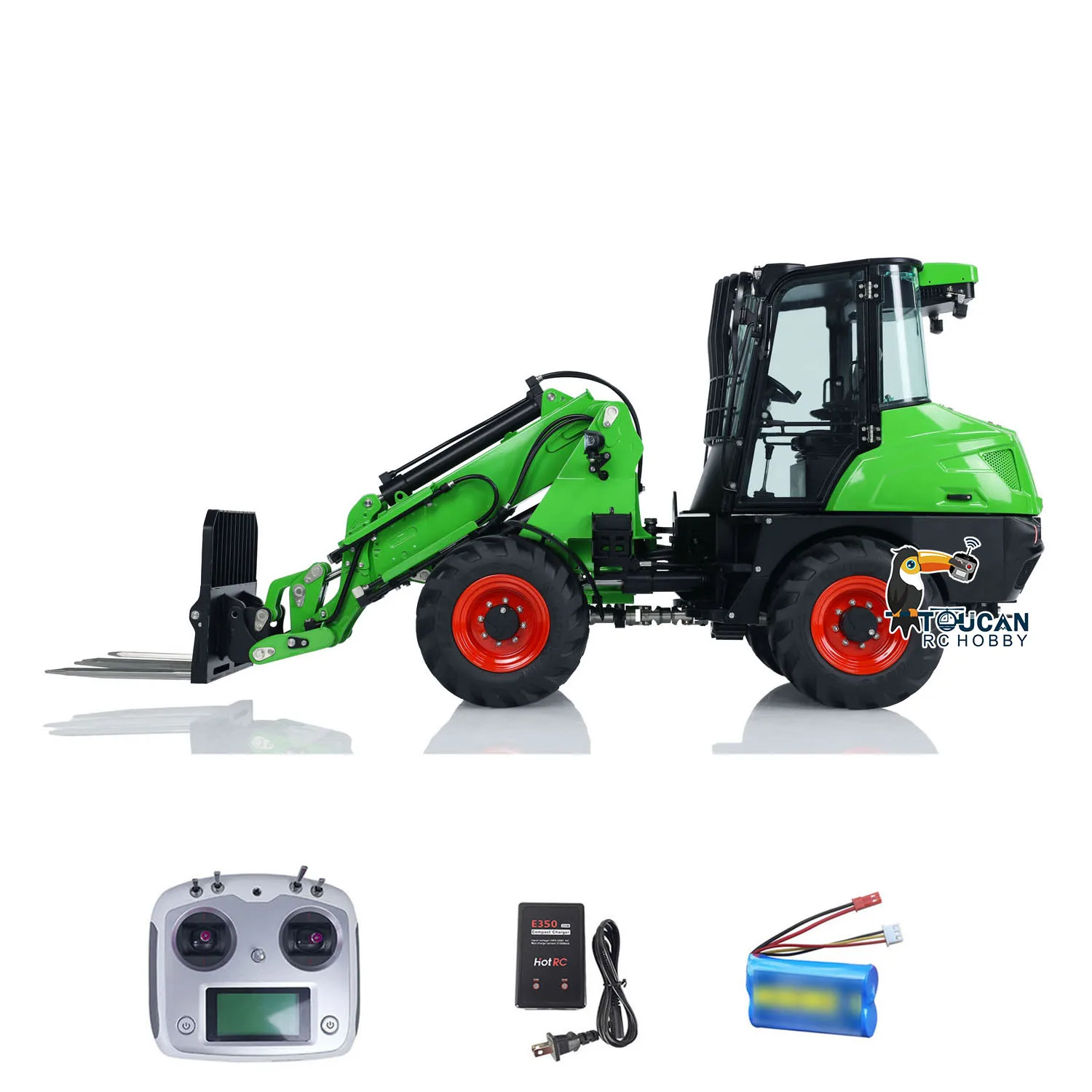 SALE LESU AT1050 1/14 RC Hydraulic Loader Telescopic Arm Fork Lift Truck RTR Metal Car Lights Sounds Construction Vehicles Model 2