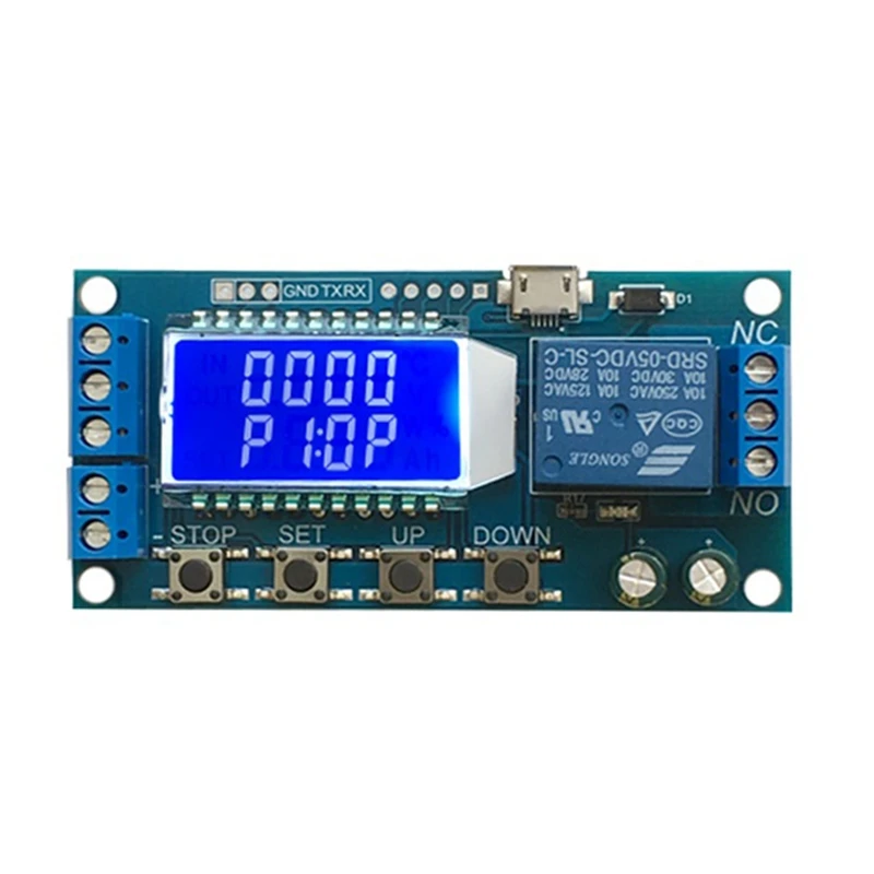 

DC 5V Delay Disconnection Cycle Timing Relay Module LCD Digital Display Adjustable Time Delay Relay Switch For Home