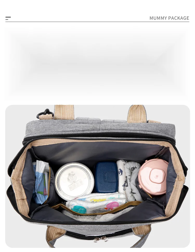 Nova bolsa dobrável multifuncional para mamãe e bebê, bolsa para mamadeira e fraldas, mochila para dormir_voghion.com