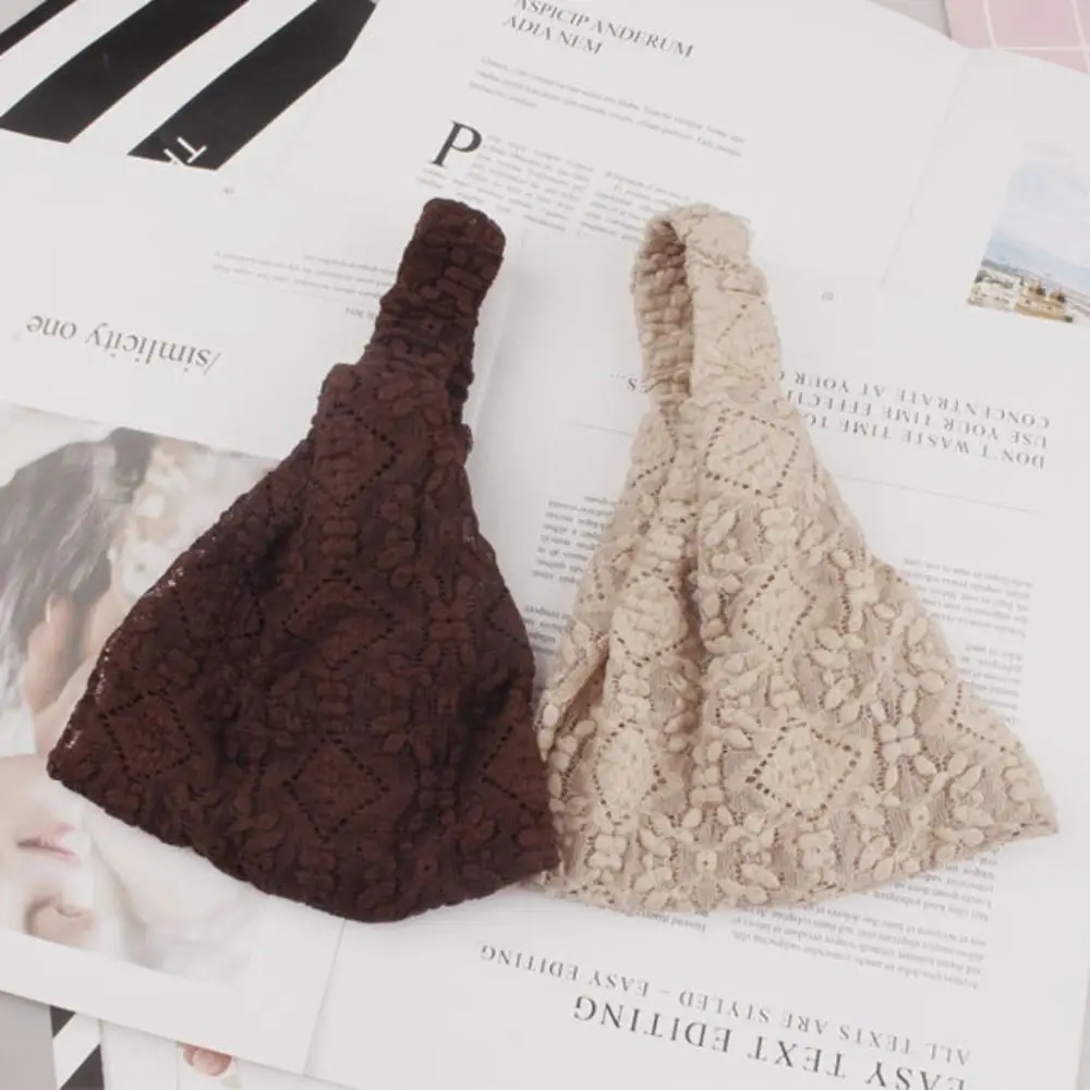 Mesh-Blumen-Stirnband, Spitzen-Haarband für Mädchen und Frauen, einfaches Waschgesicht, Haarband, breite Seite, Haarband, Kopftuch, Haar-Accessoires – Detail 4