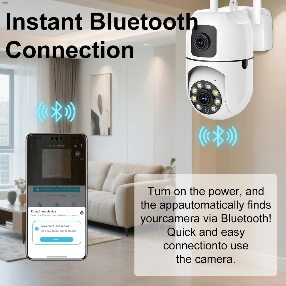 4K 8MP HD Smart Night Vision Wifi Camera PTZ Outdoor Dual Screen Human Detection Dual Lenes IP Security Protection Cam O-Kam pro 2