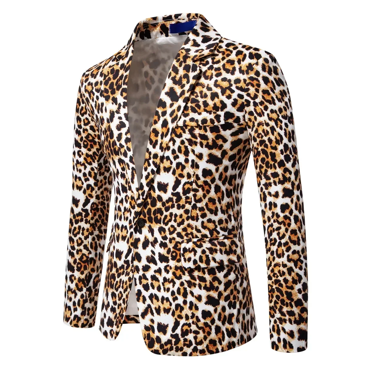 Men's Suit Jacket Leopard Print Suit Business Casual Party Jacket Men Blazer Coat