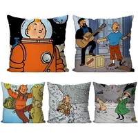 1pc The Adventures Of T-Tintin Animation Pillow Case Square Pillow Bedroom Sofa LeisureComfortCarLivingRoomHome Decoration 40X40 1