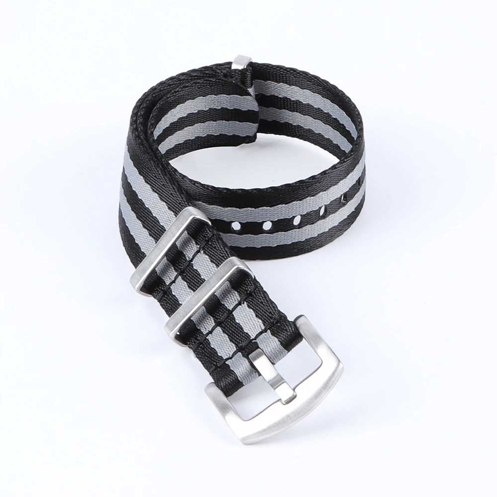 Durable Nylon Fabric Wristband with Stainless Steel Buckle - Available in Multiple Sizes
