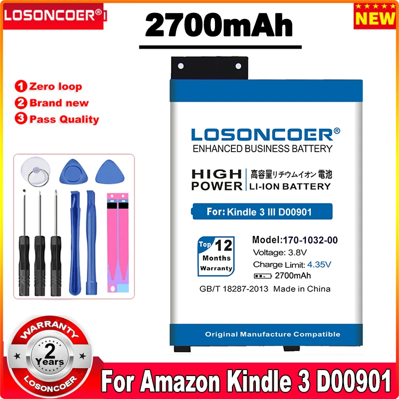 

Аккумулятор емкостью 2700 мАч для Amazon Kindle 3 III телефон 170-1032-00 S11GTSF01A D00901 аккумулятор