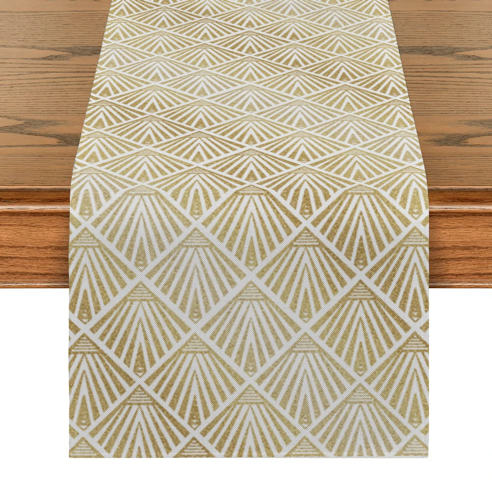 GreyTableRunnerforWeddingDecorationTableCenterpiecesGeometry