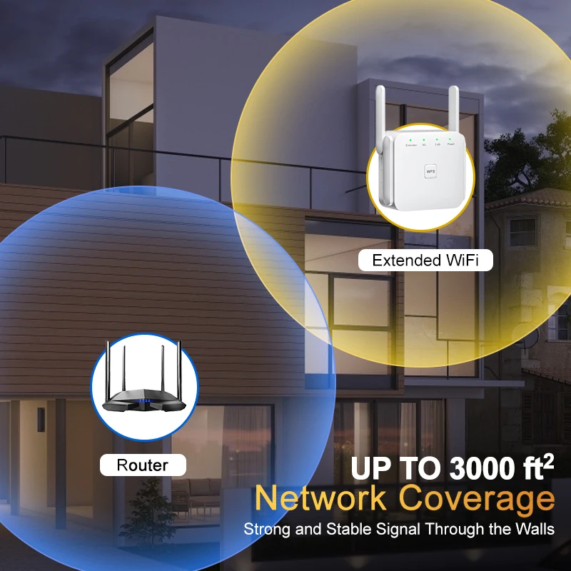 Fsu 5g Wifi Repetidor Wifi Amplificador Extensor Wifi Rede Wifi Impulsionador 1200mbps de Longa Distância sem Fio Internet Repetidor - Imagem 5