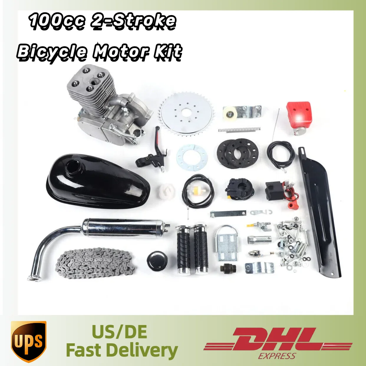 2 stroke 100cc bicycle engine kit gas motorized bike motor full set cdi ignition 2 Stroke 100cc Bicycle Engine Kit Bike 36/44Tooth Petrol Gas Engine Motor For Electric Bicycle Mountain Bike Complete Set