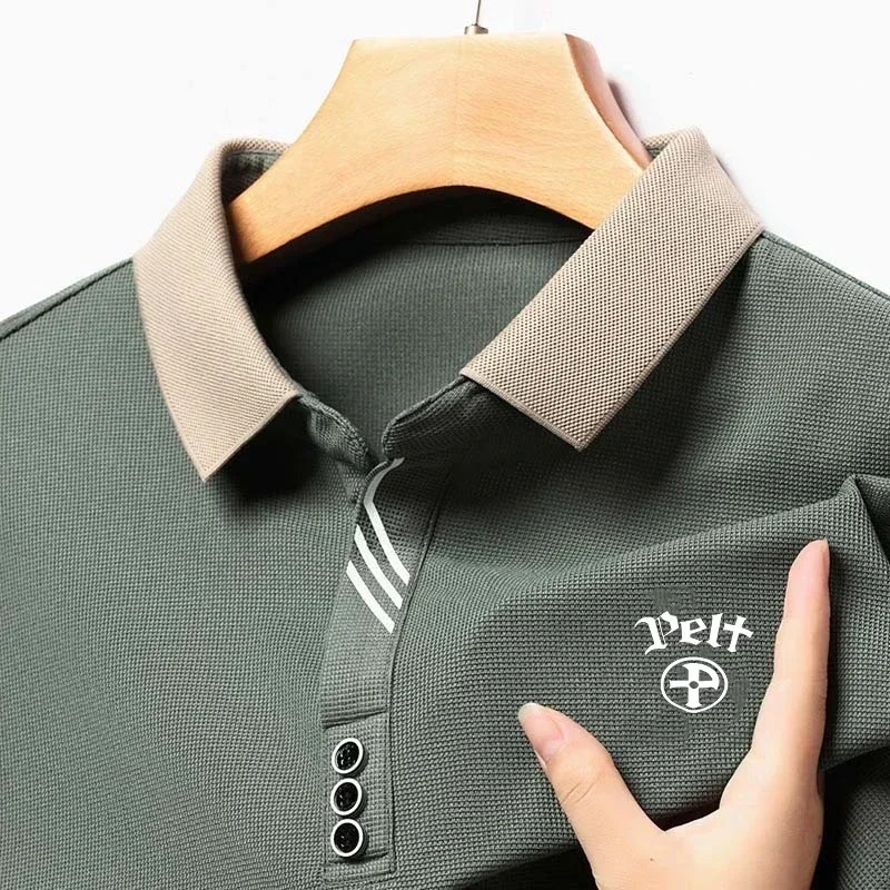 폴로 비즈니스 레저 골프 남성용 긴팔 모피 티셔츠, 폴로 긴팔 탑, 펠프 패션 트렌드