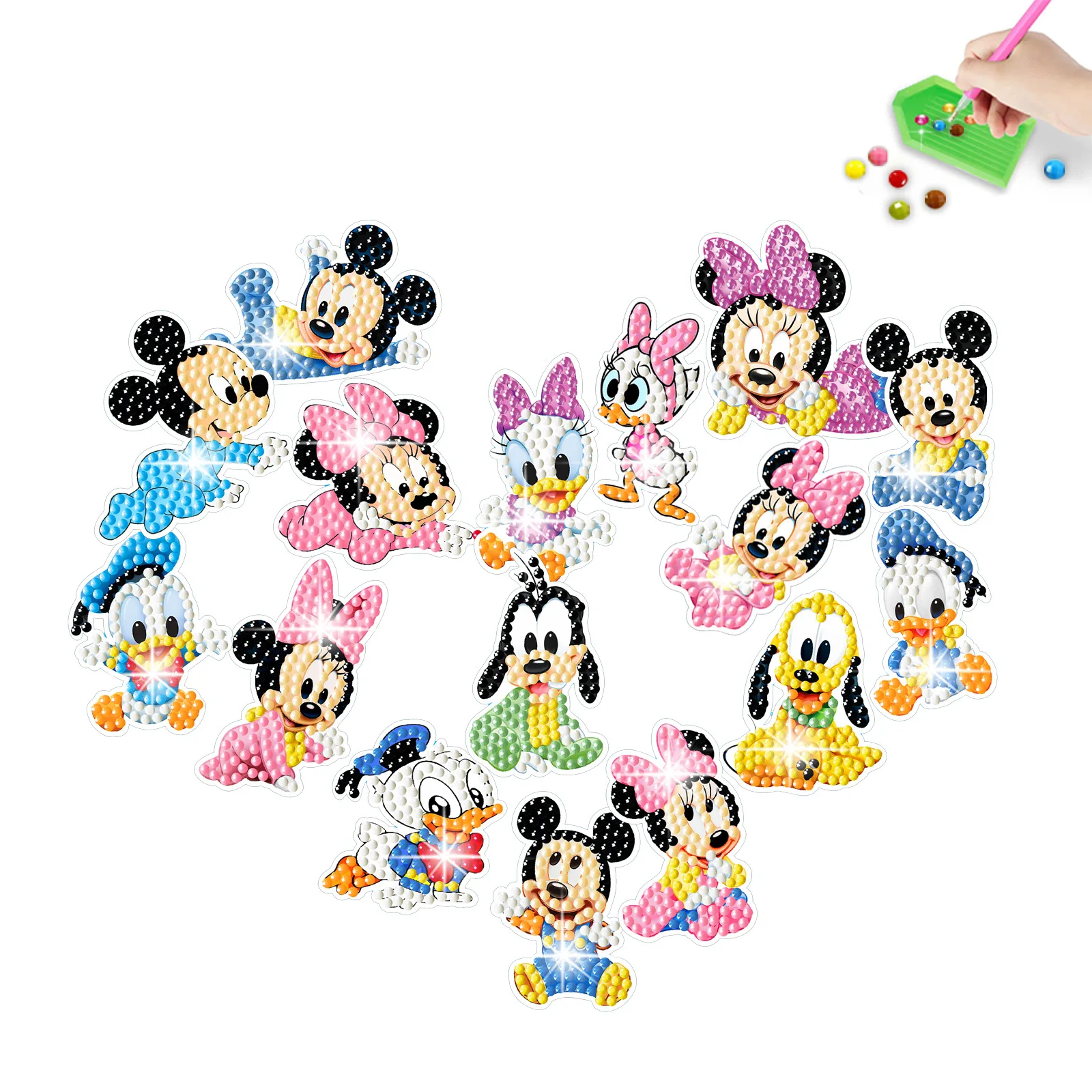 

Diamond Painting Cartoon Mickey Minnie Mouse DIY Sticking Drills Embroider Handiwork Enthusiast Decoration Schoolbag Best Gifts
