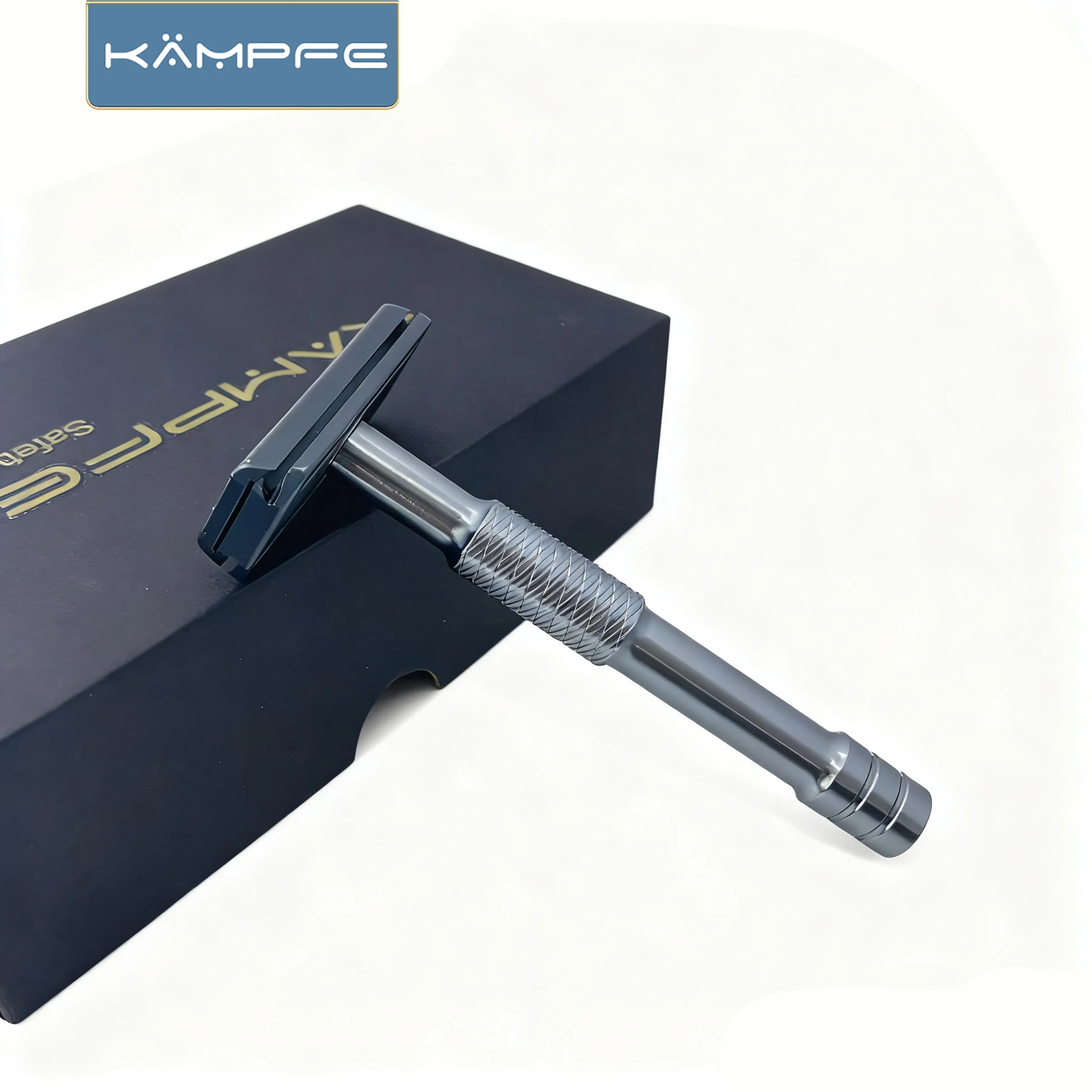 Kampfe Men's Vintage Double-Edged Razor Non-Slip Aluminium Wet & Dry Grooming Shaver for Smooth Shave 5 spare razor blades