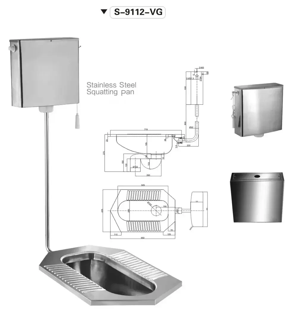 Factory supply and High Quality Bathroom Stainless Steel Squat toilet Pan 3