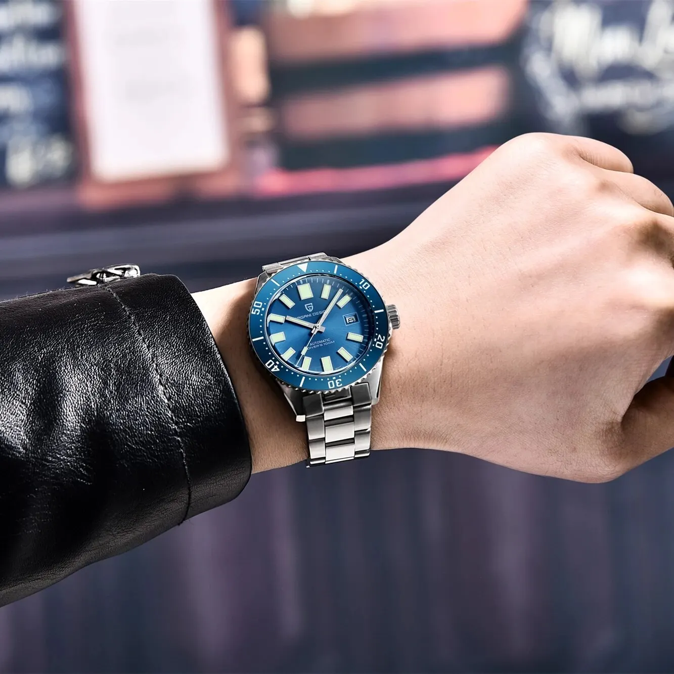 Mechanical Watch PAGANI DESIGN Men Watch Stainless Steel Automatic Mechanical Watch Sapphire Glass 100m Waterproof Reloj Hombre
