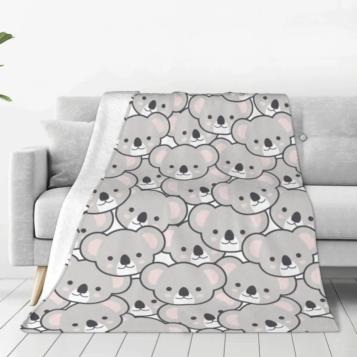 

Cute Koala Australian Blanket Fleece Print Multi-function Lightweight Throw Blankets for Bed Travel Bedding Throws